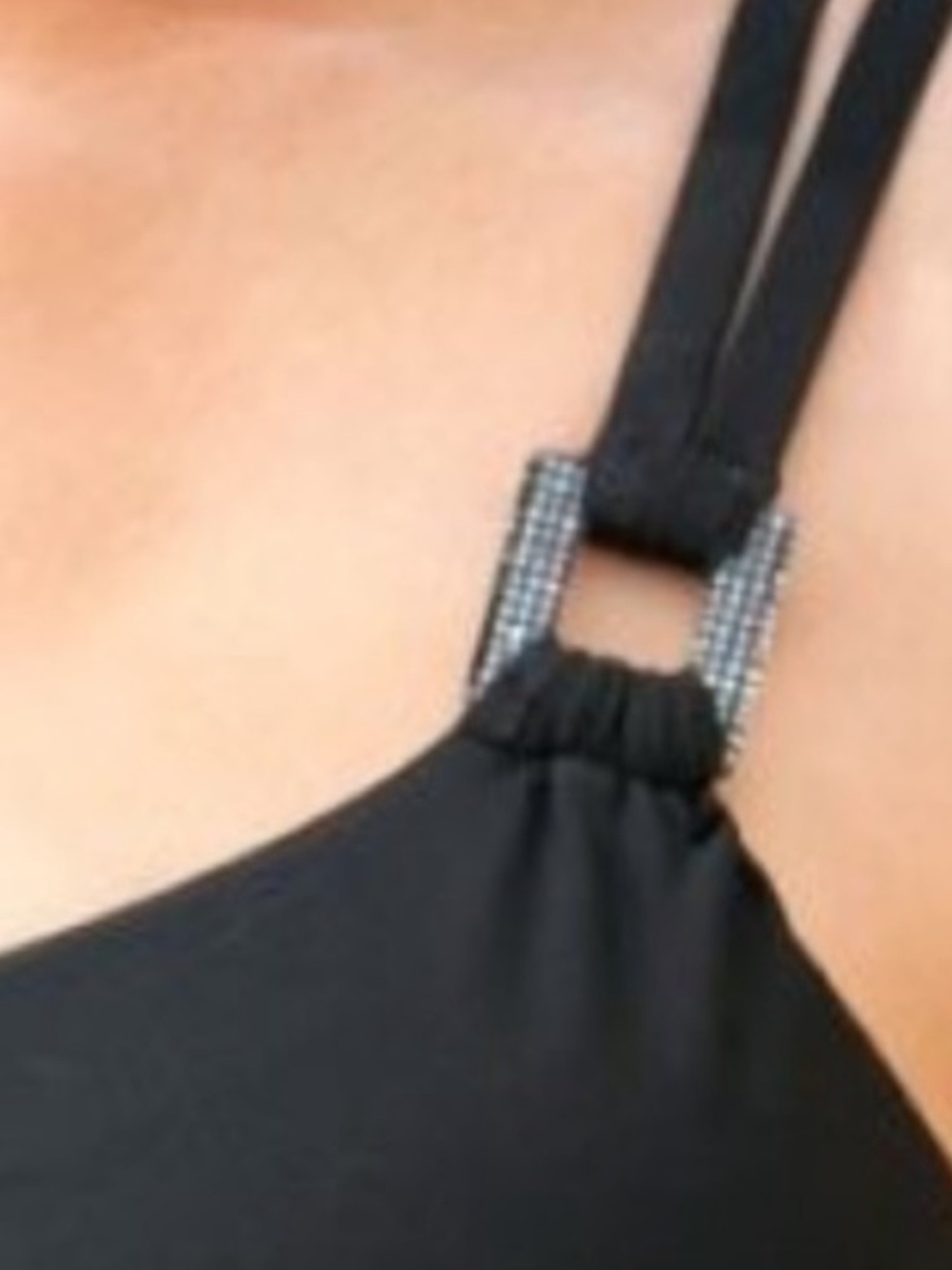 Miraclesuit Lisa-Jane One Piece Swim Black Silver Gemstone Studded Trim 12 EUC - Picture 3 of 11